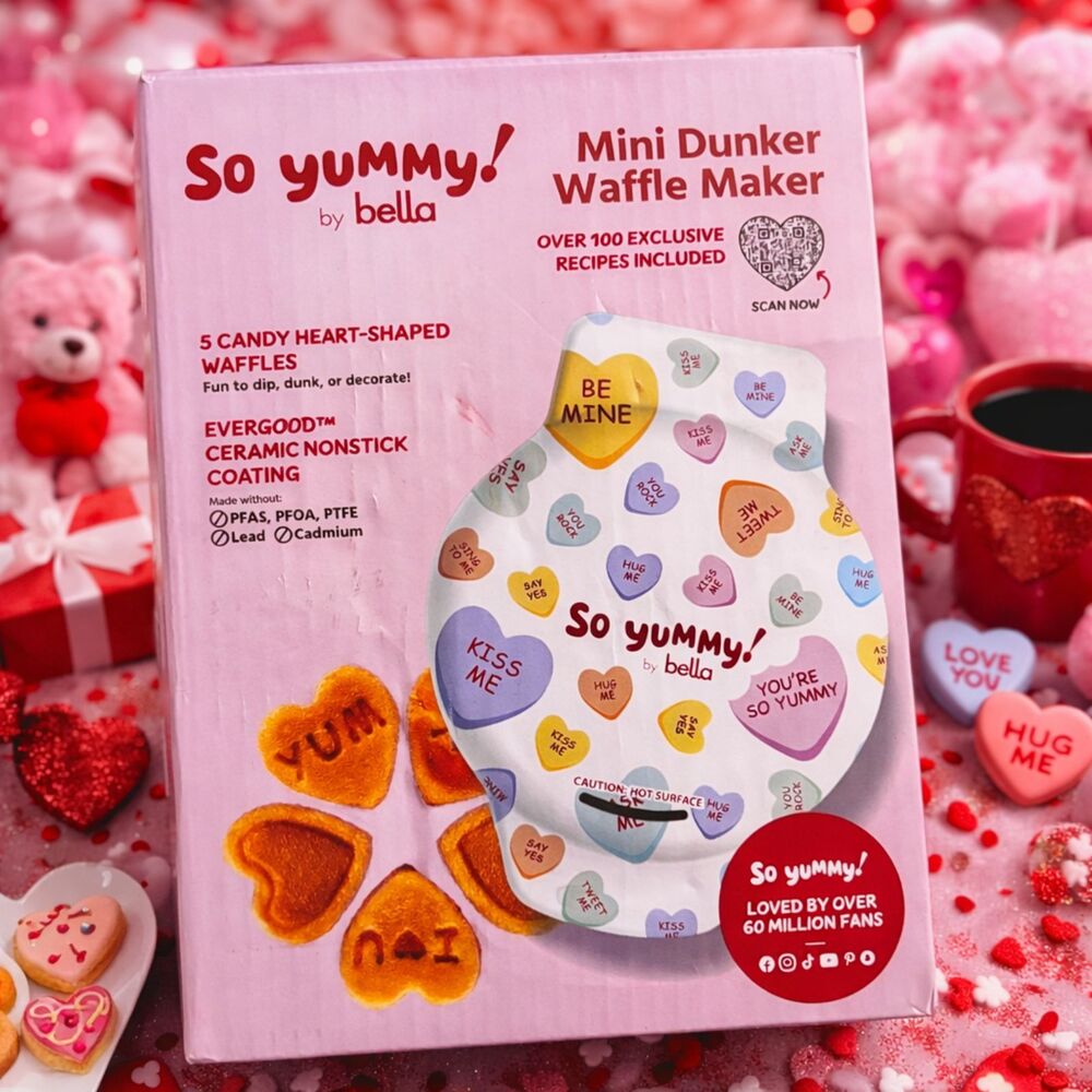 So Yummy by Bella Mini Dunker Heart Shaped Waffle Maker Only At Target NEW